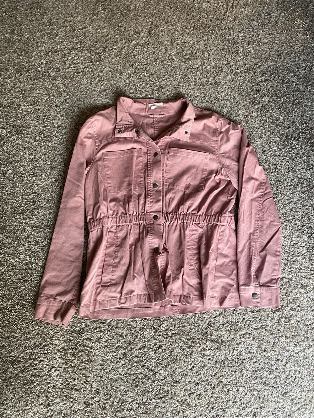 Maurices Mauve Pink Utility Jacket with Drawstring Waist